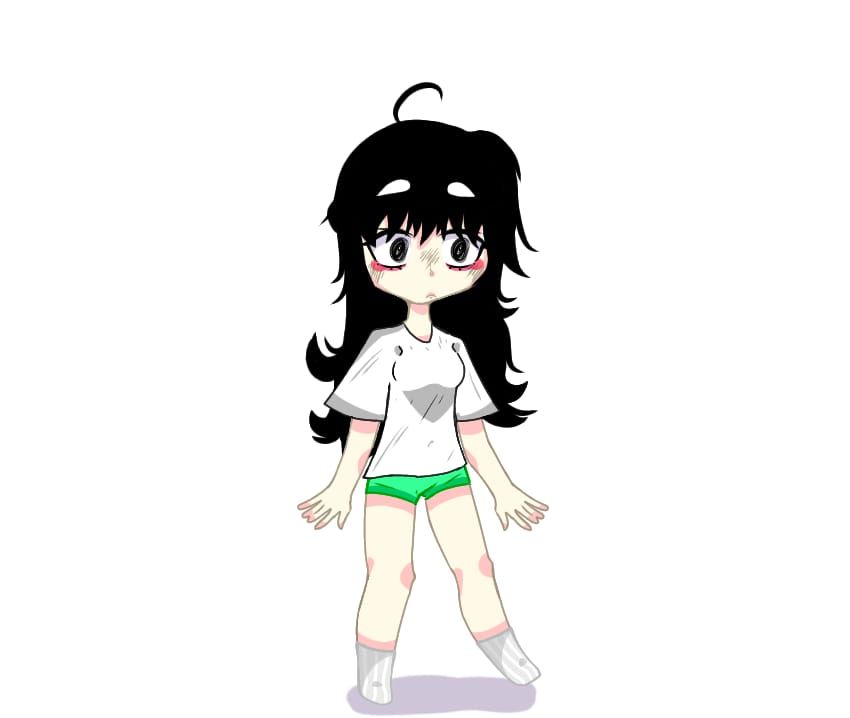 Chibi character illustration with small body proportions and cartoon style