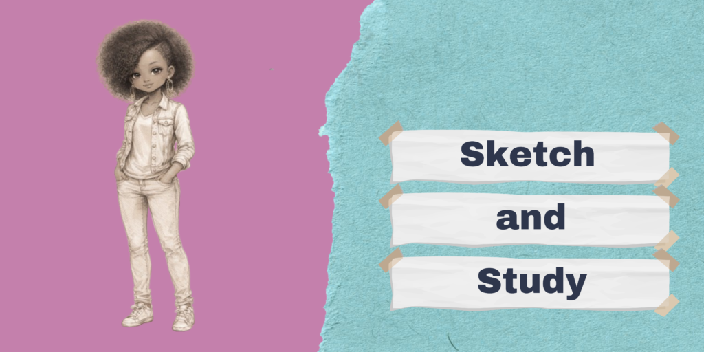 Character Sketch Illustration with Gentle Pose Sketch Ad Study 1024x512